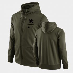 Tonal Logo Stack Wildcats Full-Zip Men Olive Hoodie 378254-544