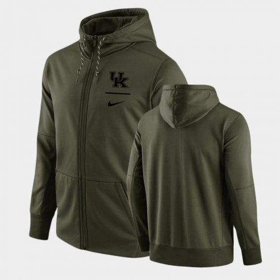 Tonal Logo Stack Wildcats Full-Zip Men Olive Hoodie 378254-544