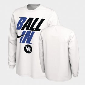 Ball In Bench Kentucky Long Sleeve Men's White T-Shirt 367782-780