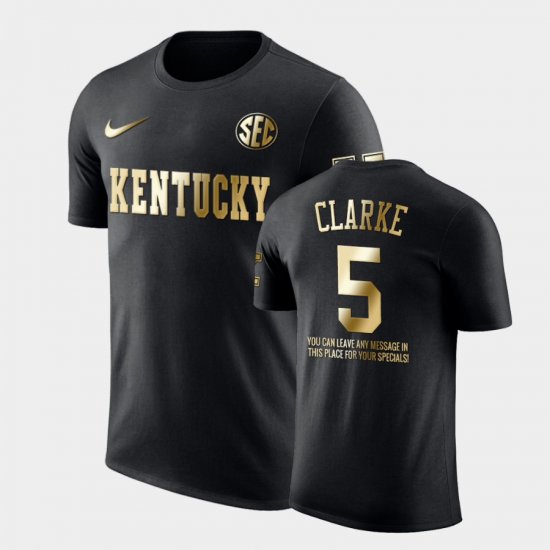 #5 Terrence Clarke RIP Kentucky Nephew Memorial Message Mens Black T-Shirt 229730-610