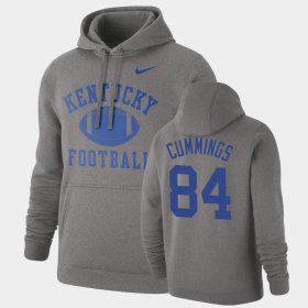 #84 Izayah Cummings Retro Football Kentucky Pullover Men's Heathered Gray Hoodie 446304-226