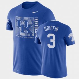 #3 Jordan Griffin Team Issue University of Kentucky Performance Men Royal T-Shirt 463009-695
