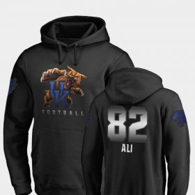 #82 Josh Ali Midnight Mascot University of Kentucky Football Mens Black Hoodie 902930-119