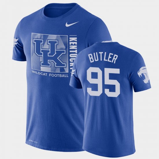 #95 Miles Butler Team Issue University of Kentucky Performance Mens Royal T-Shirt 295162-310