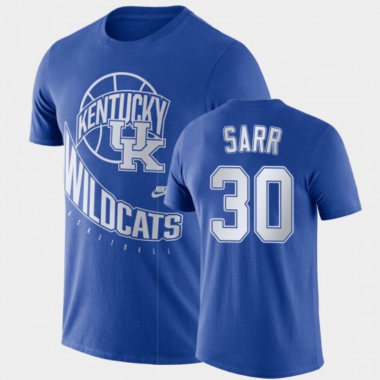 #30 Olivier Sarr Retro Basketball University of Kentucky Men\'s Royal T-Shirt 156649-866